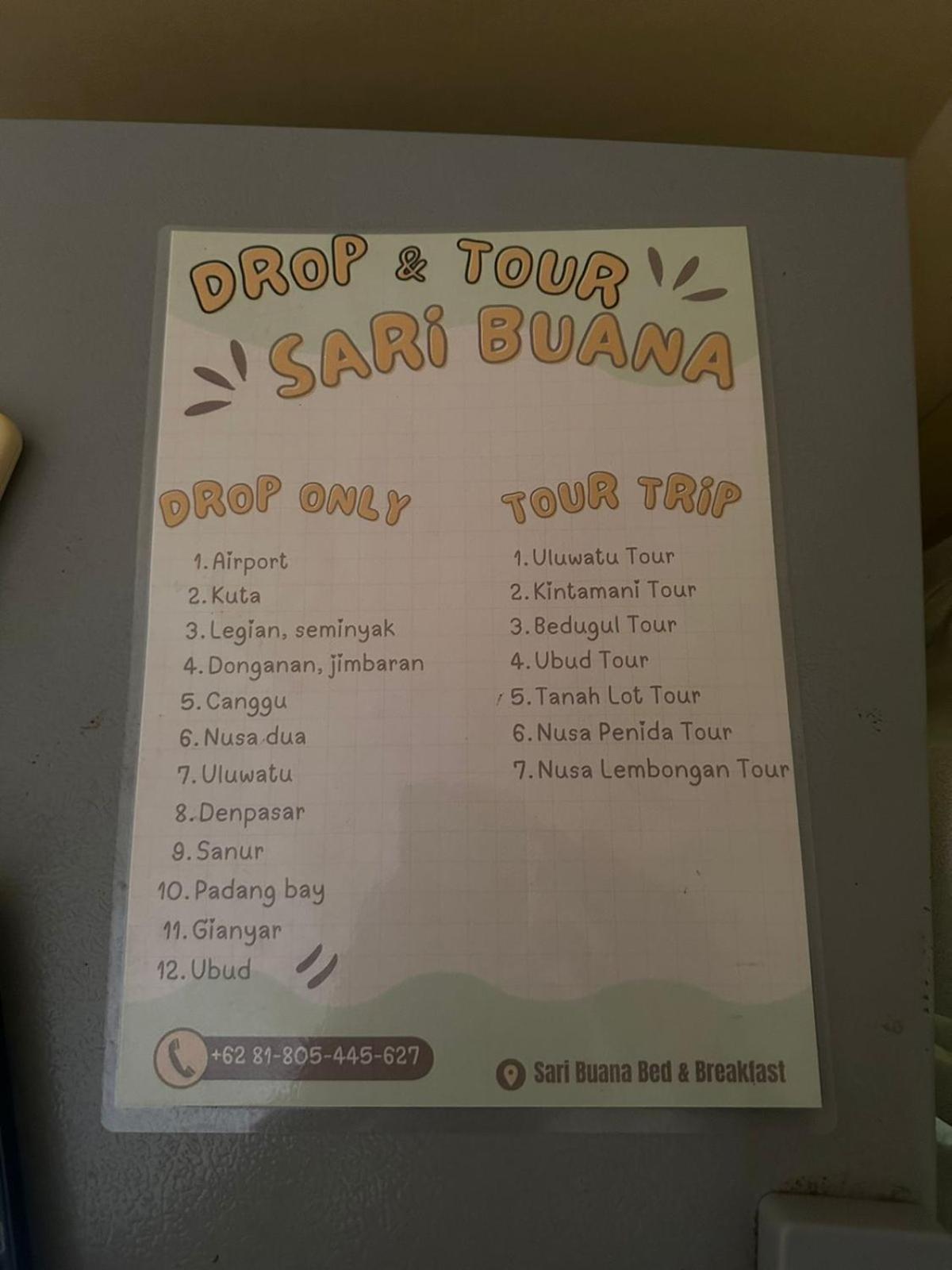 Sari Buana Bed & Breakfast Кута Екстер'єр фото